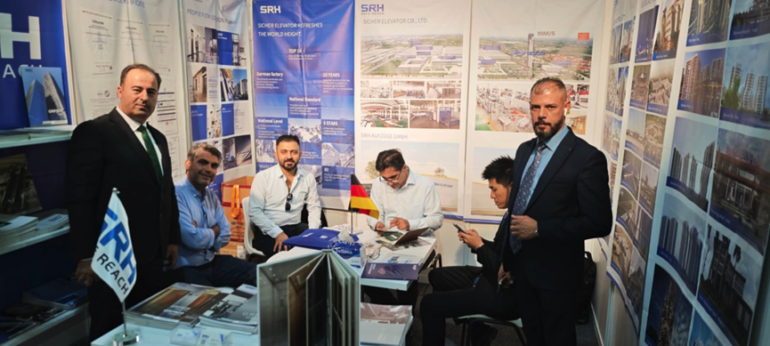 森赫電梯亮相2025年伊拉克國際建筑建材博覽會，助力中東基建新未來